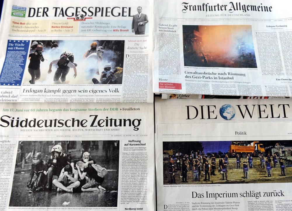 Dıring the Gezi protests German media directly attacked Erdoğan administration while ignoring larger pro-Erdoğan meetings that took place in Turkey at the same time / AA