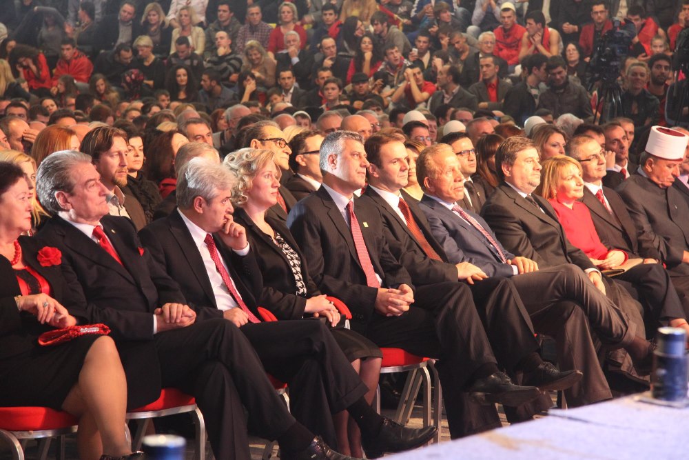 High representatives from Albania, Kosova and Macedonia attending the centennial celebration for the independence of Albania in 2012.  AA PHOTO / MURTEZA SULOOCA